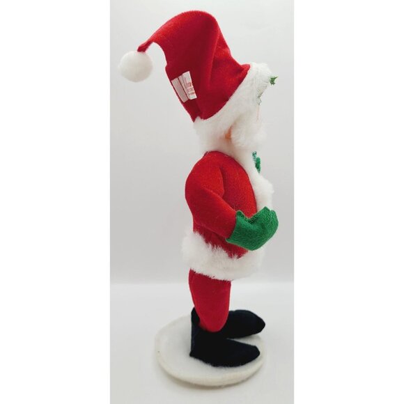Annalee Santa Claus Mobilitee Figurine W/ Wreath 1990's Christmas Decor Vintage - Picture 6 of 10